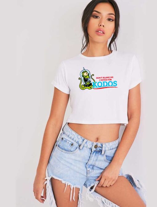 Don't Blame Me I Voted for Kodos Simpsons Crop Top Shirt