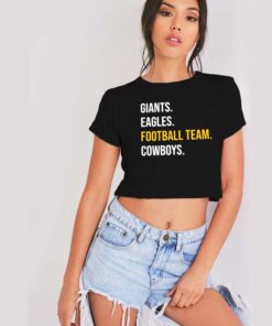 Giants Eagles Football Team Cowboys Dallas Crop Top Shirt