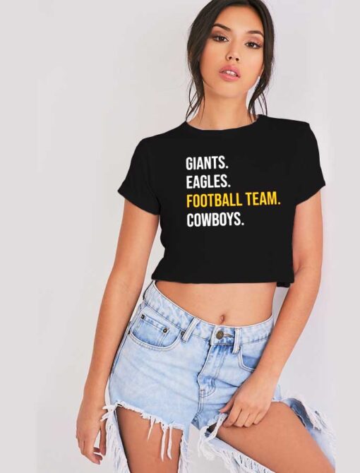 Giants Eagles Football Team Cowboys Dallas Crop Top Shirt