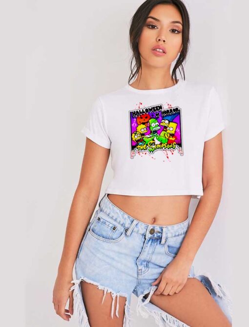 Halloween Of Horror The Simpsons Family Crop Top Shirt