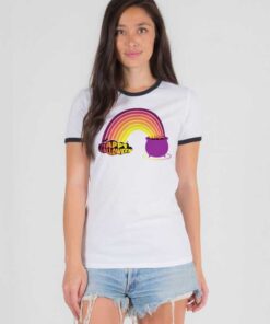Happy Halloween Rainbow Brewing Pot Ringer Tee
