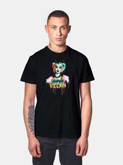 Harley Quinn Super Villain Dripping T Shirt