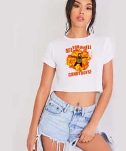 Homer Simpsons See You In Hell Candy Boys Crop Top Shirt