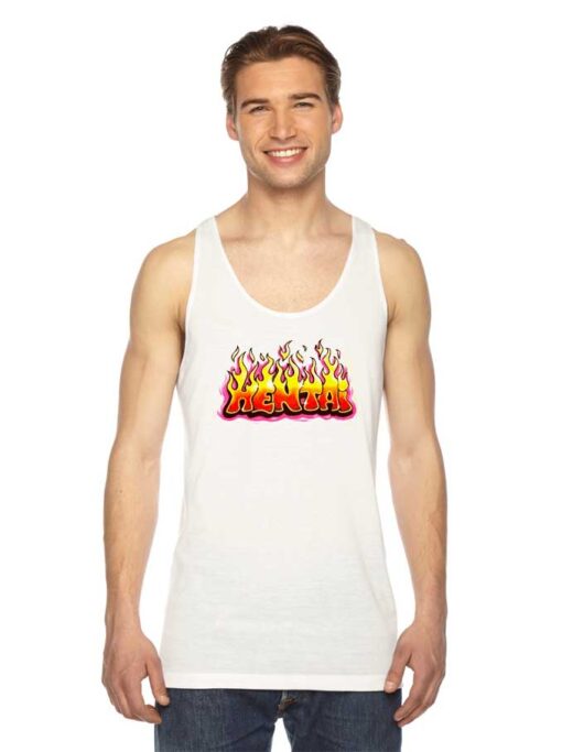 Japanese Anime Hentai Flames Logo Tank Top