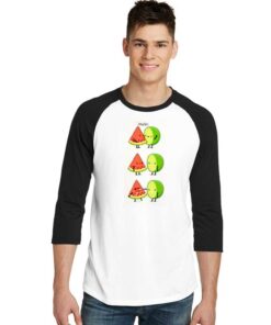 Kawaii First Kiss Watermelon Lemon Raglan Tee