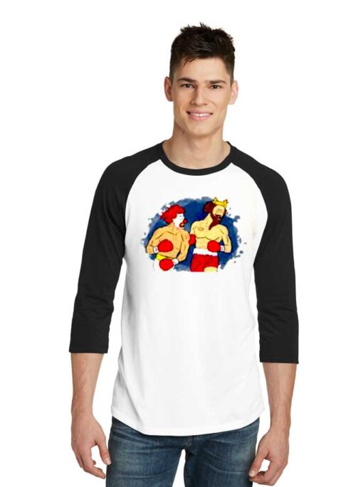 McDonalds vs Burger King Boxing Match Raglan Tee