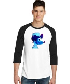 Mickey Mouse Bandit Mask Bart Simpson Raglan Tee