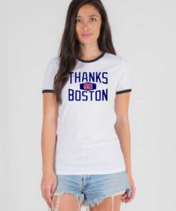 Mookie Betts Thanks Boston 50 Ringer Tee