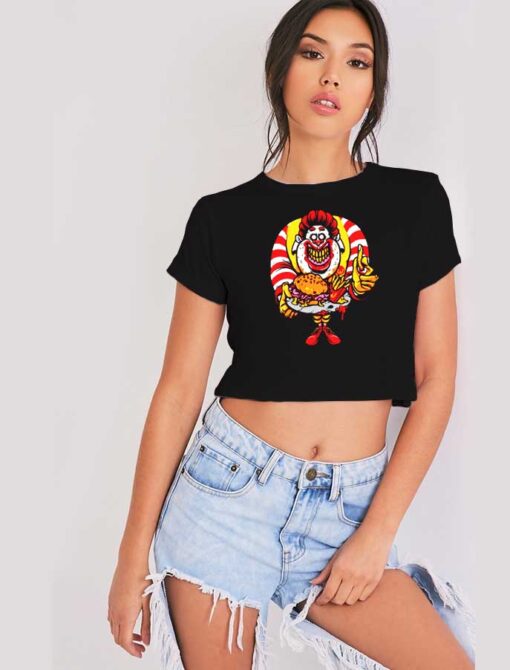 Ronald Wack Donalds Creepy Burger Crop Top Shirt