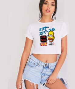 Simpsons Mr Sparkle Japanese Advert Crop Top Shirt