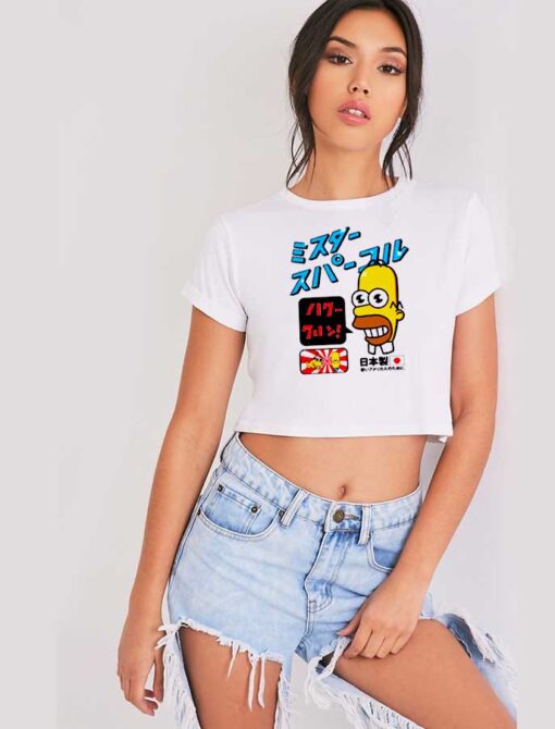 Simpsons Mr Sparkle Japanese Advert Crop Top Shirt