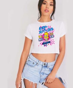 Simpsons Mr Sparkle Rising Sun Japanese Flag Crop Top Shirt