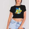 The Simpsons Family Playing Water Crop Top Shirt