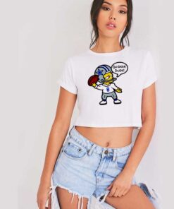 Troy Aikman Bart Simpson Football Crop Top Shirt