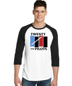 Twenty One Pilots Black Flag Logo Raglan Tee