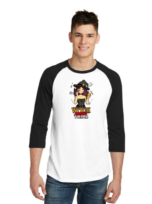 Witch Makeup Trial Halloween Raglan Tee