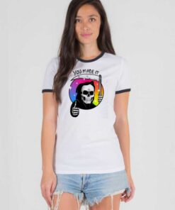 Yay You Made It Rainbow Grim Reaper Ringer Tee