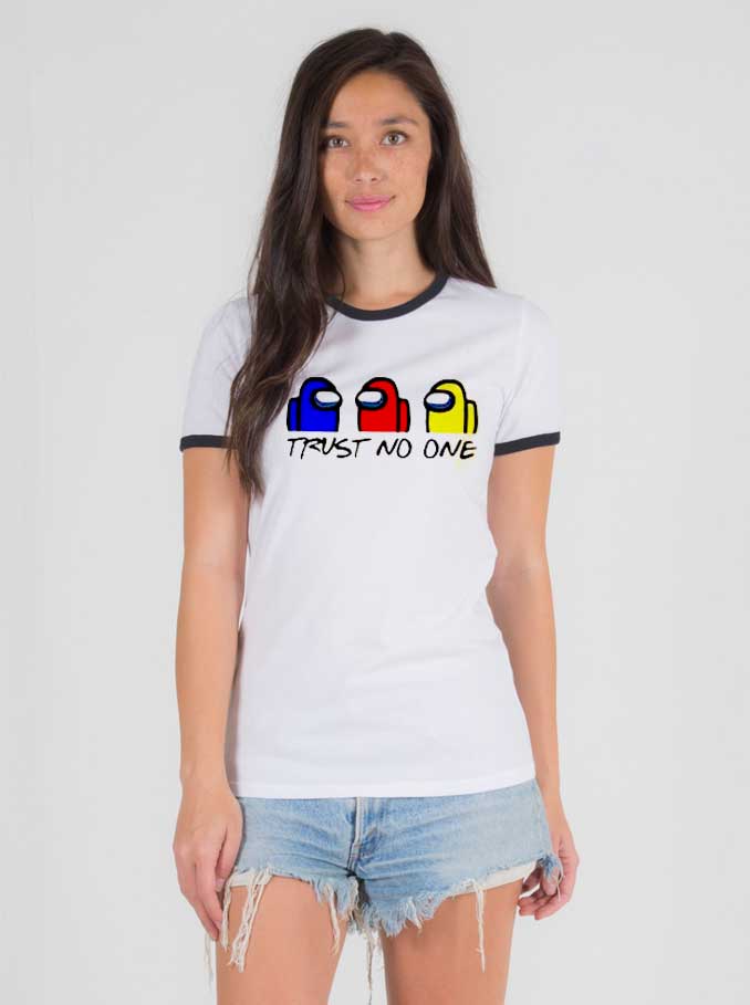 Among Us Trust No One Friends Style Ringer Tee