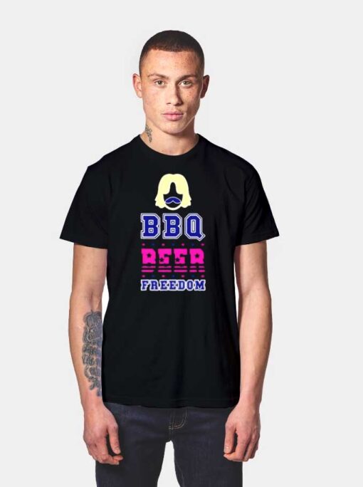 BBQ Beer Freedom And Moustache T Shirt