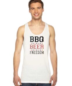 BBQ Beer Freedom Star Quote Tank Top