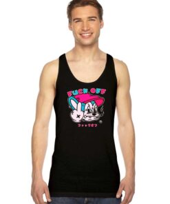 Fuck Off Japanese Cartoon Mouse Tank Top