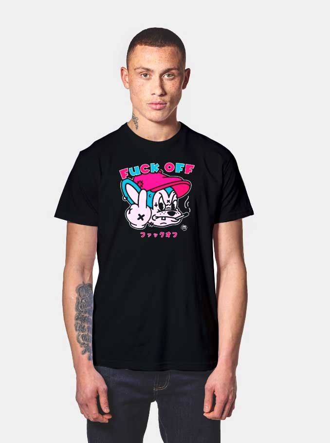 Fuck Off Japanese Cartoon Mouse T Shirt