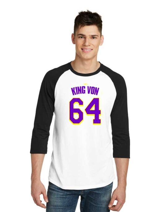 GBG King Von Number 64 Jersey Raglan Tee