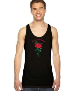 Live Life In Fall Bloom Red Rose Tank Top