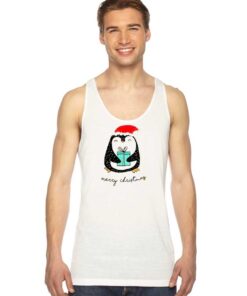 Merry Christmas Penguin Gift Box Tank Top