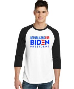 Republicans For Biden President America Raglan Tee