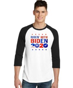 Ridin With Biden 2020 America Flag Raglan Tee