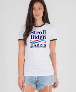 Stroll To The Polls Biden Harris America Ringer Tee