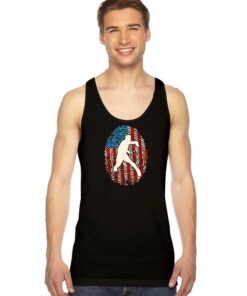 4th of July Ping Pong US American Flag Fingerprint Tank Top