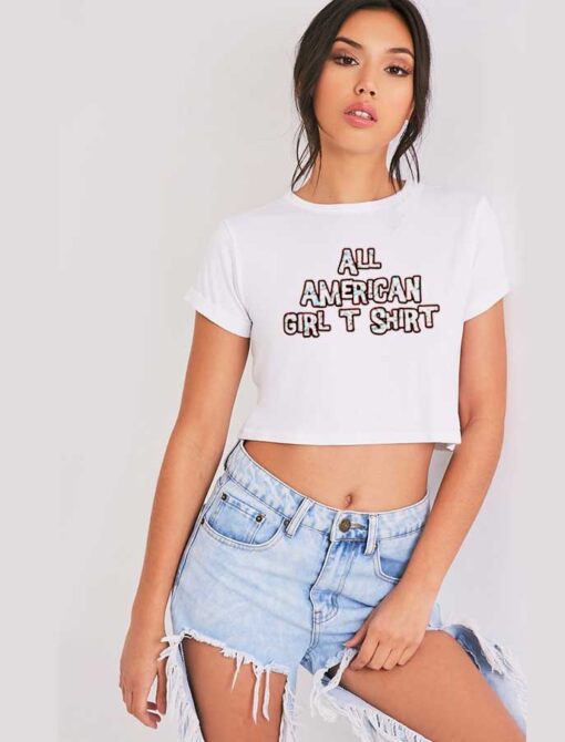 All American Girl Quote Crop Top Shirt