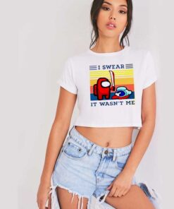 Among Us I Swear It Wasnt Me Impostor Vintage Crop Top Shirt