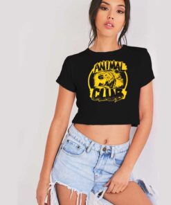Animal Club Grunge Style Logo Crop Top Shirt