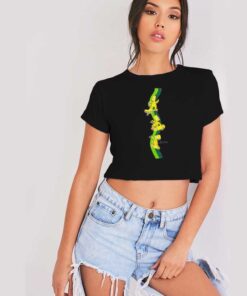 Bart Simpson Skateboarding On Rainbow Crop Top Shirt