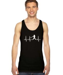 Baseball Player Heartbeat Line Tank Top