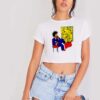 Basquiat Simpson Cartoon Painting Crop Top Shirt