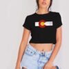 Colorado Flag Vintage Box Crop Top Shirt