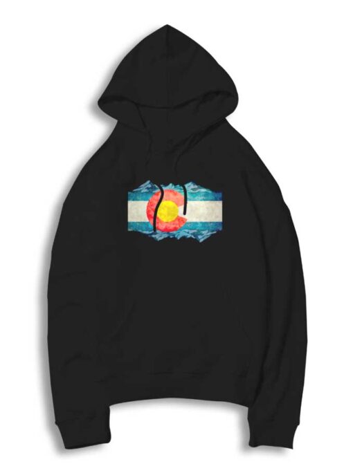 Colorado Flag and Mountains Hoodie