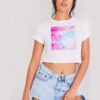 Cotton Candy Clouds Picture Crop Top Shirt