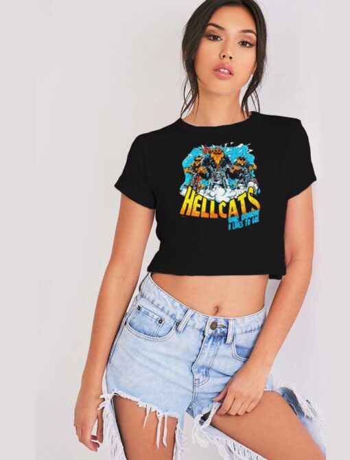 Hellcats One Down 8 Lives Vintage Crop Top Shirt