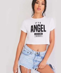 It's A Angel Lifetime Member Fiorucci Crop Top Shirt