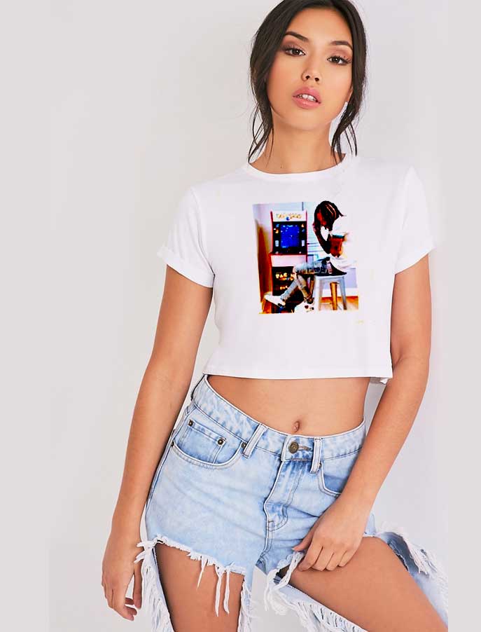 King Von Pac Man Retro Game Machine Crop Top Shirt