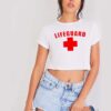 Lifeguard Red Cross Symbol Crop Top Shirt