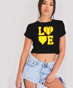 Love Softball Baseball Quote Crop Top Shirt
