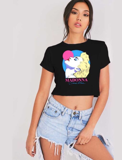 Madonna True Blue Art Cover Crop Top Shirt