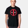 Marvel Deadpool Face Symbol Red Spray T Shirt