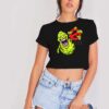 Monster Slimer Ghostbusters Logo Crop Top Shirt